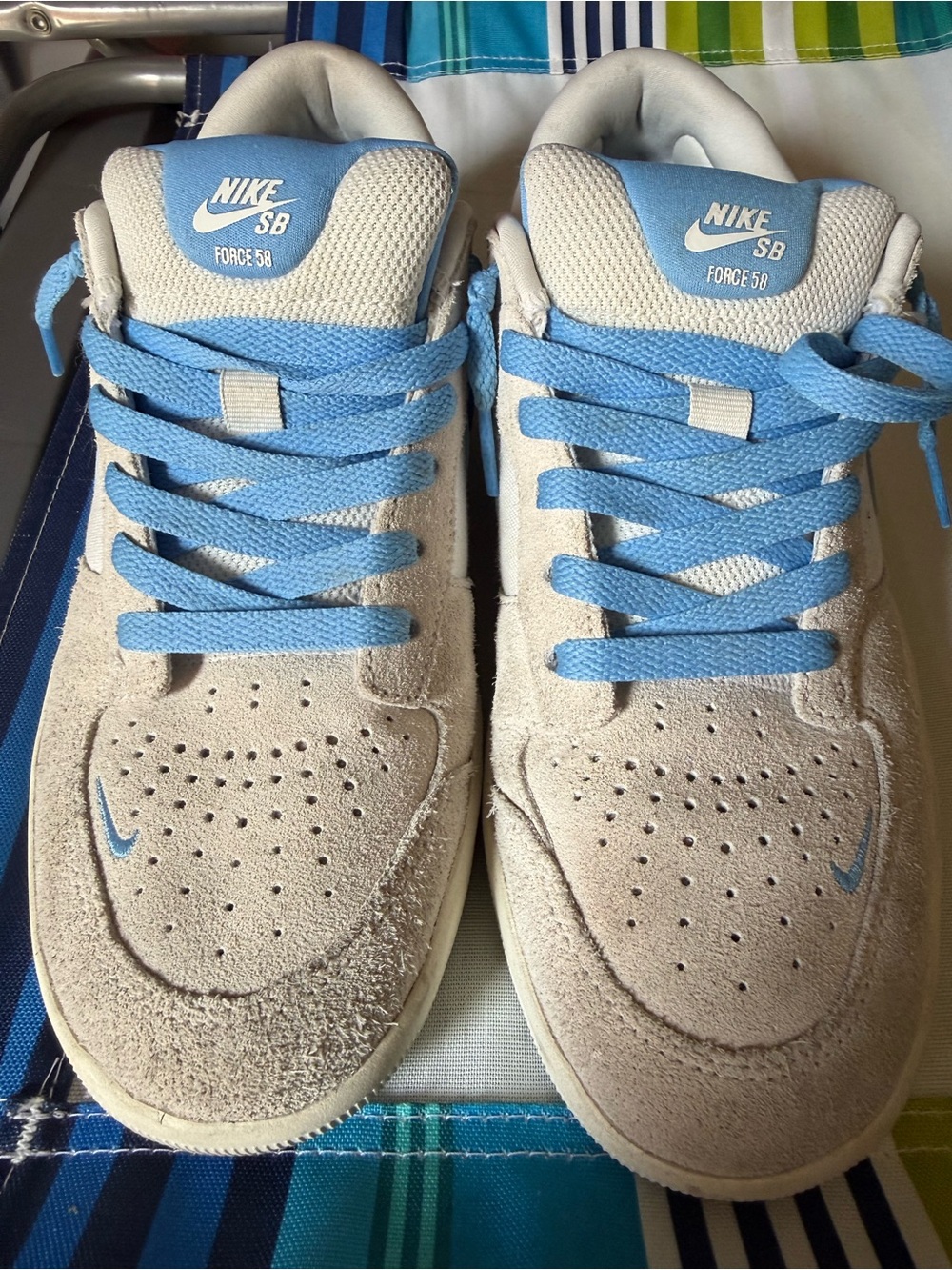 Nike Low-Top Sneakers in Light Blue and Cream